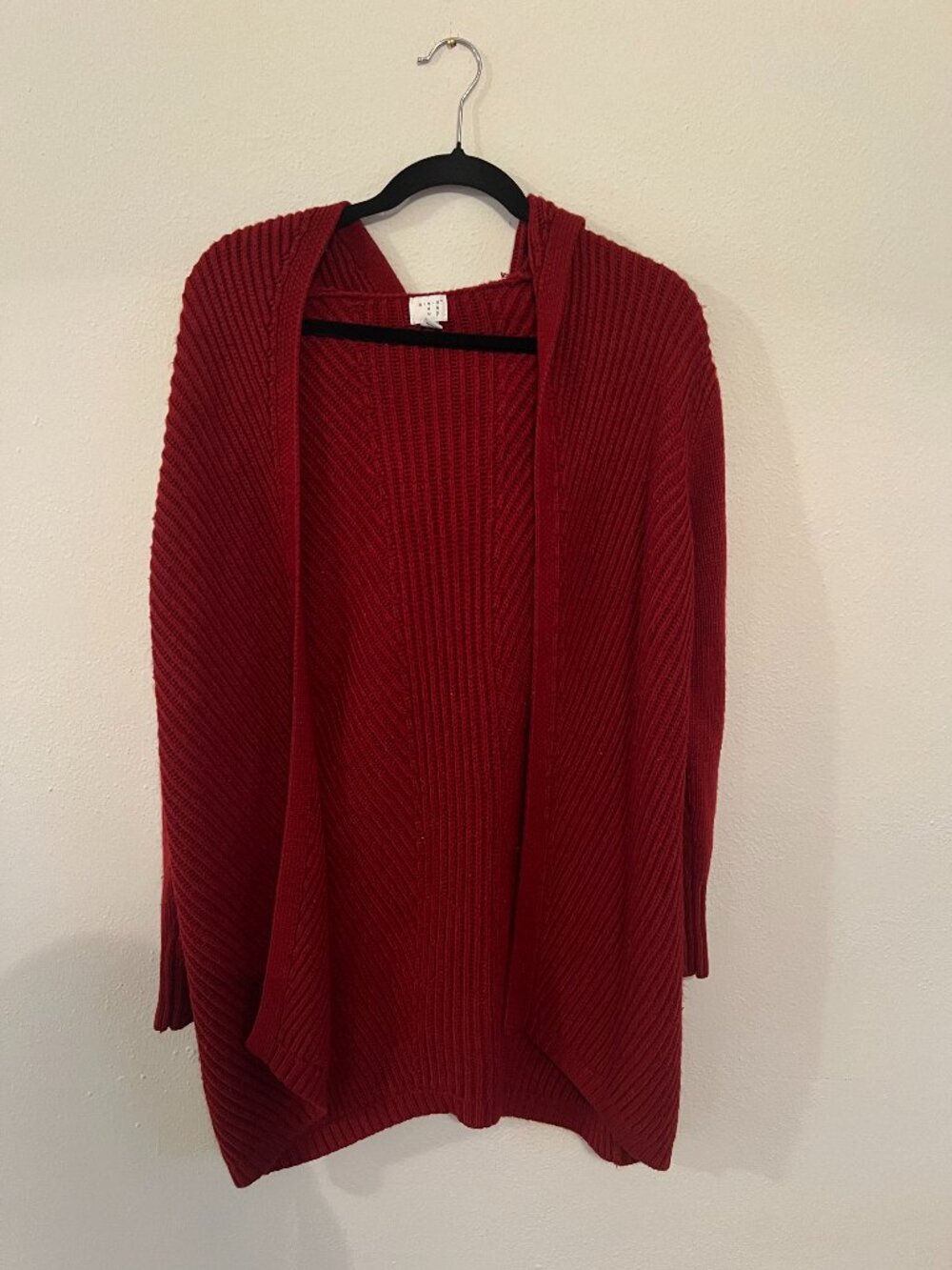 Long Red Knitted Cardigan, A New Day, Size XS